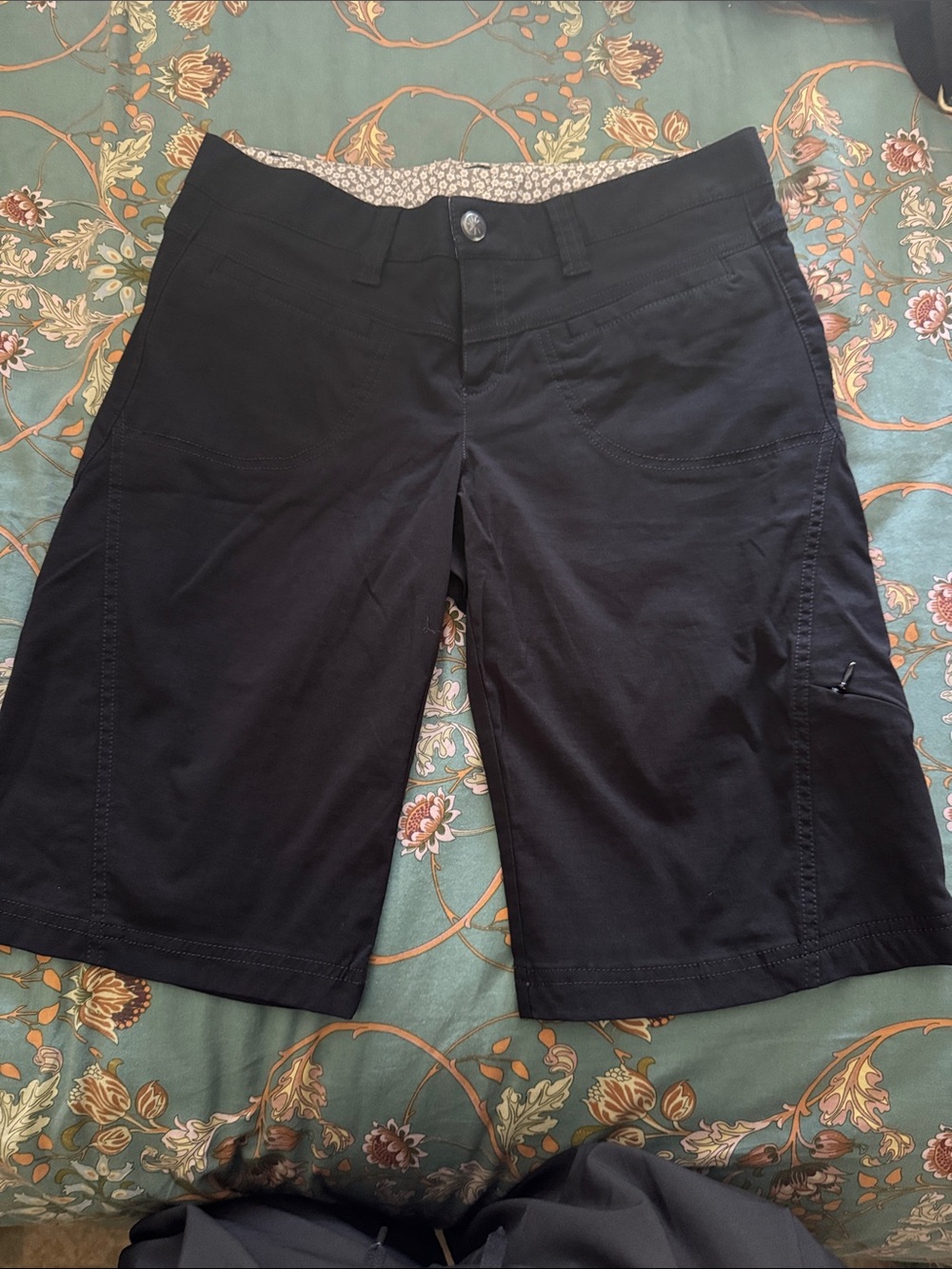 Athleta Black Bermuda Shorts with Button Waist